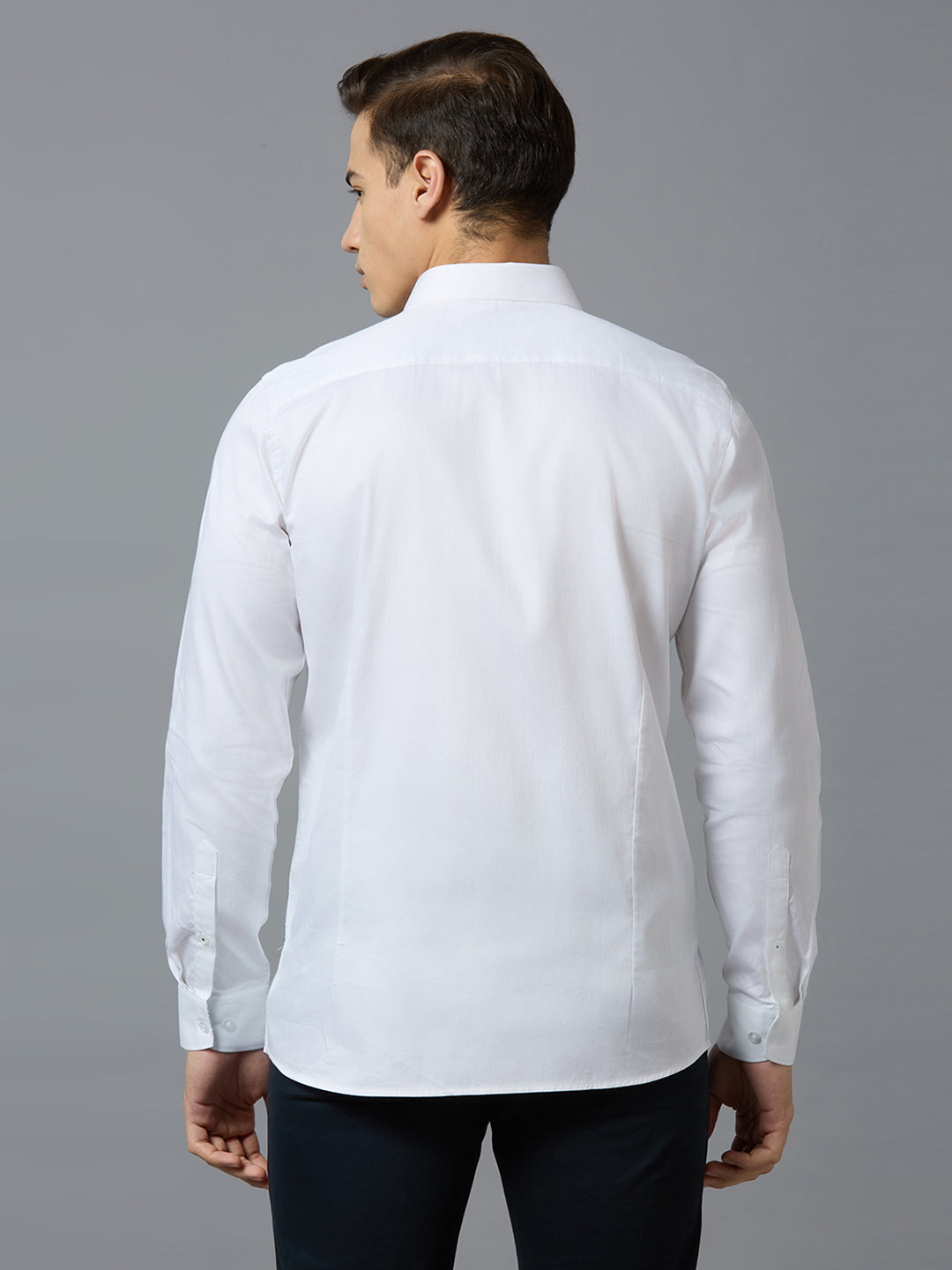 White Solid 100% Cotton Slim Fit Celebrate Full Sleeve Shirt