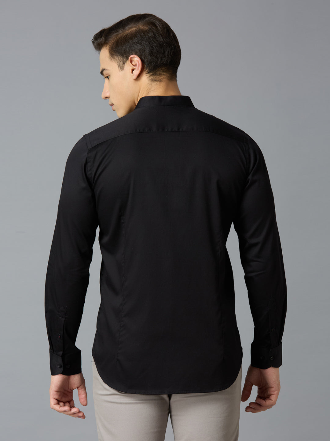 Black 100% Cotton Solid Slim fit Celebrate Full Sleeve Shirts