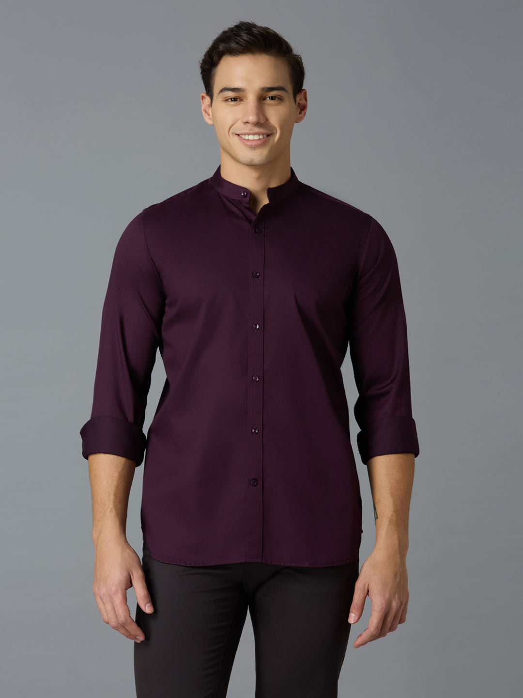 Maroon 100% Cotton Solid Slim fit Celebrate Full Sleeve Shirts