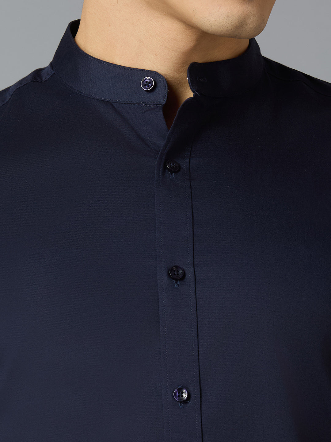 Navy 100% Cotton Solid Slim fit Celebrate Full Sleeve Shirts