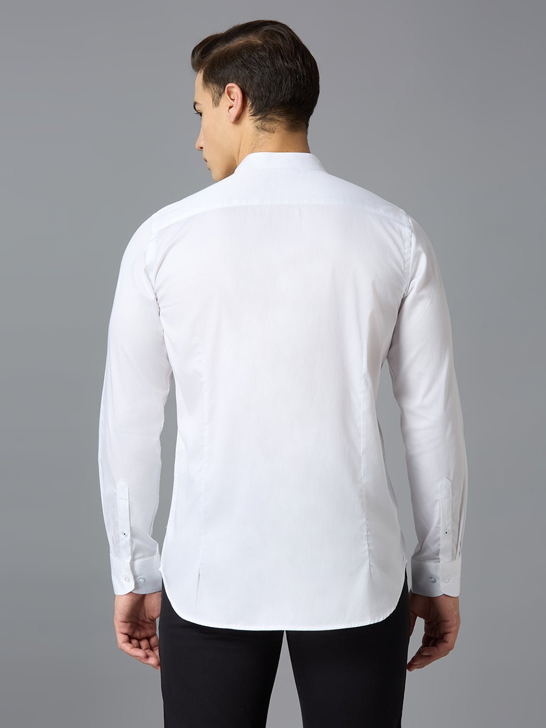 White 100% Cotton Solid Slim fit Celebrate Full Sleeve Shirts