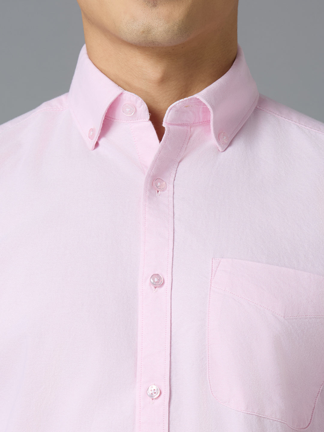 Pink 100% Cotton Self Design Regular Fit Smart Casual Full Sleeve Shirts
