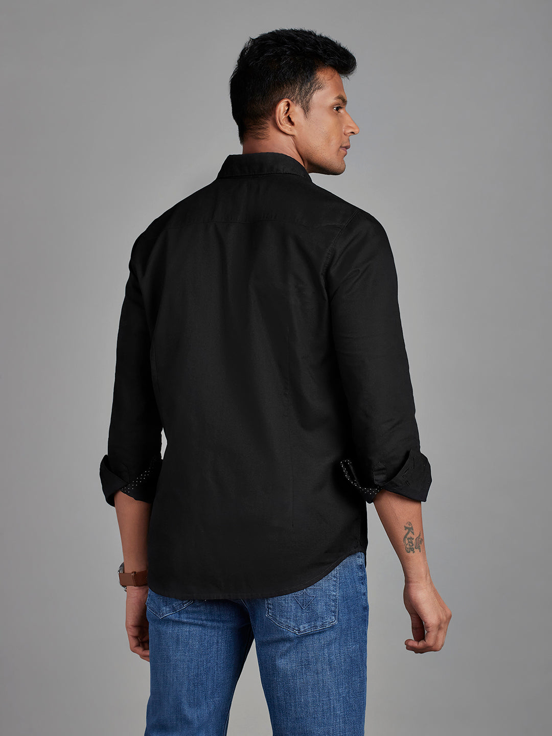 Black Menswear Topwear Shirts