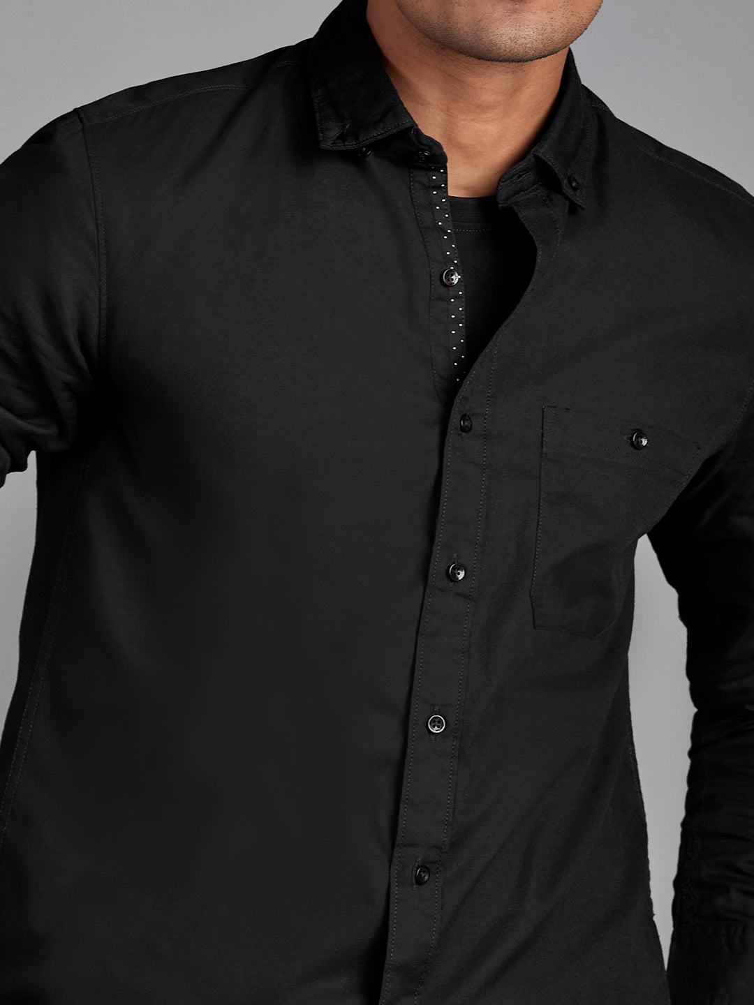 Black Menswear Topwear Shirts
