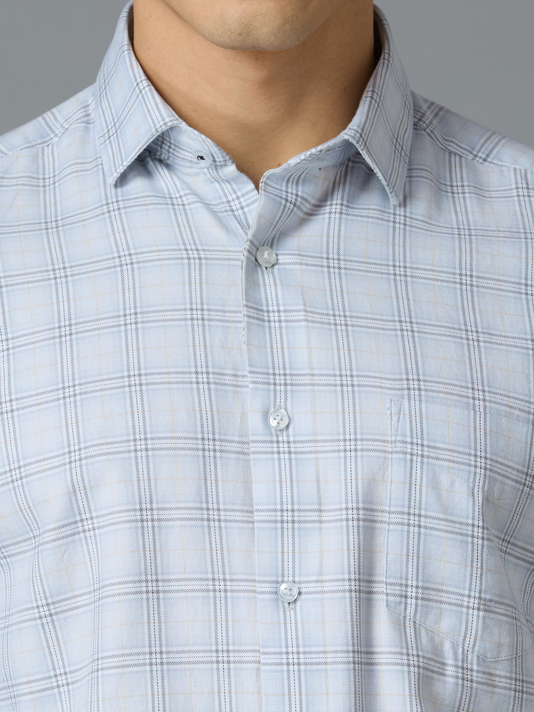 Blue 100% Cotton Checks Slim Fit Smart Casual Full Sleeves Shirts