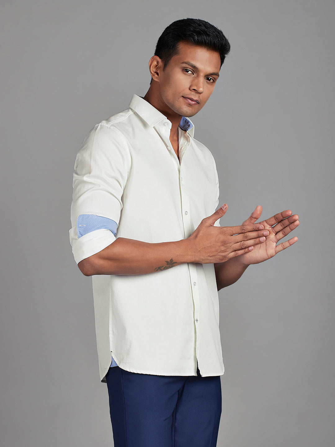 White Menswear Topwear Shirts