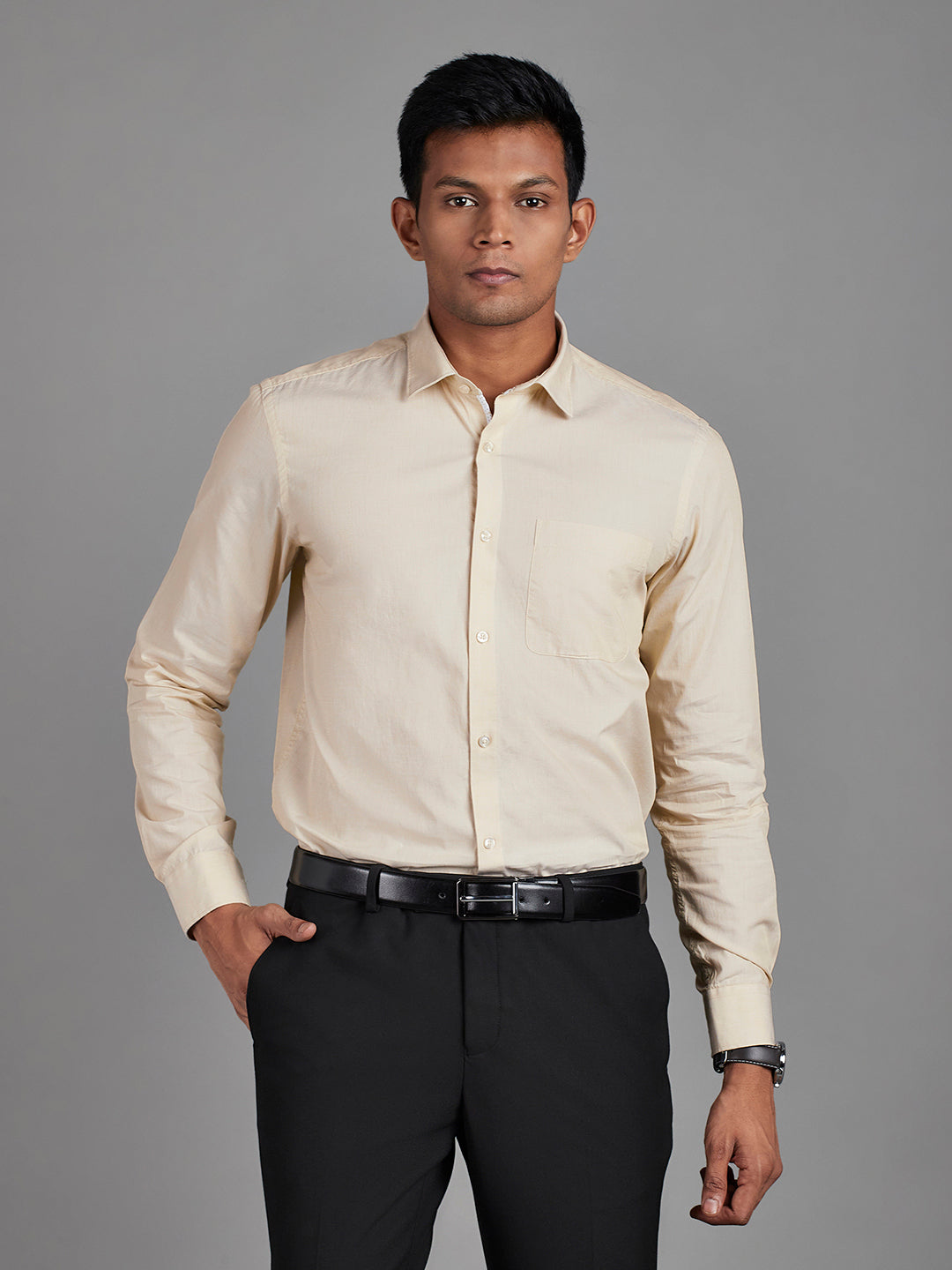 Beige Menswear Topwear Shirts