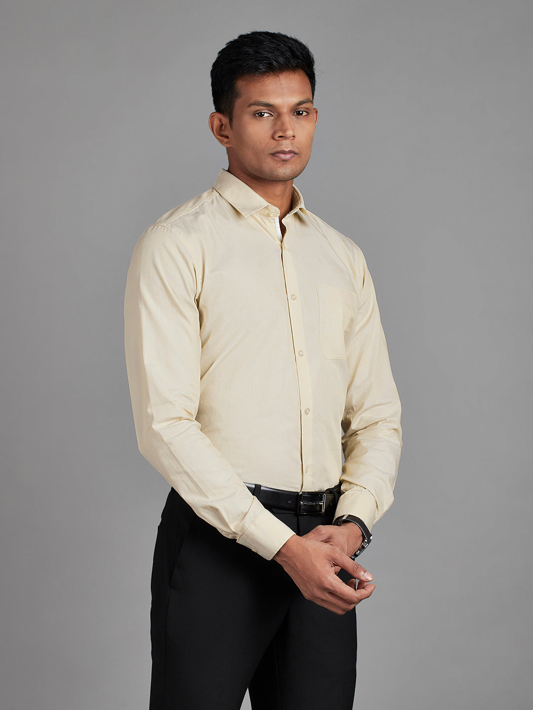 Beige Menswear Topwear Shirts
