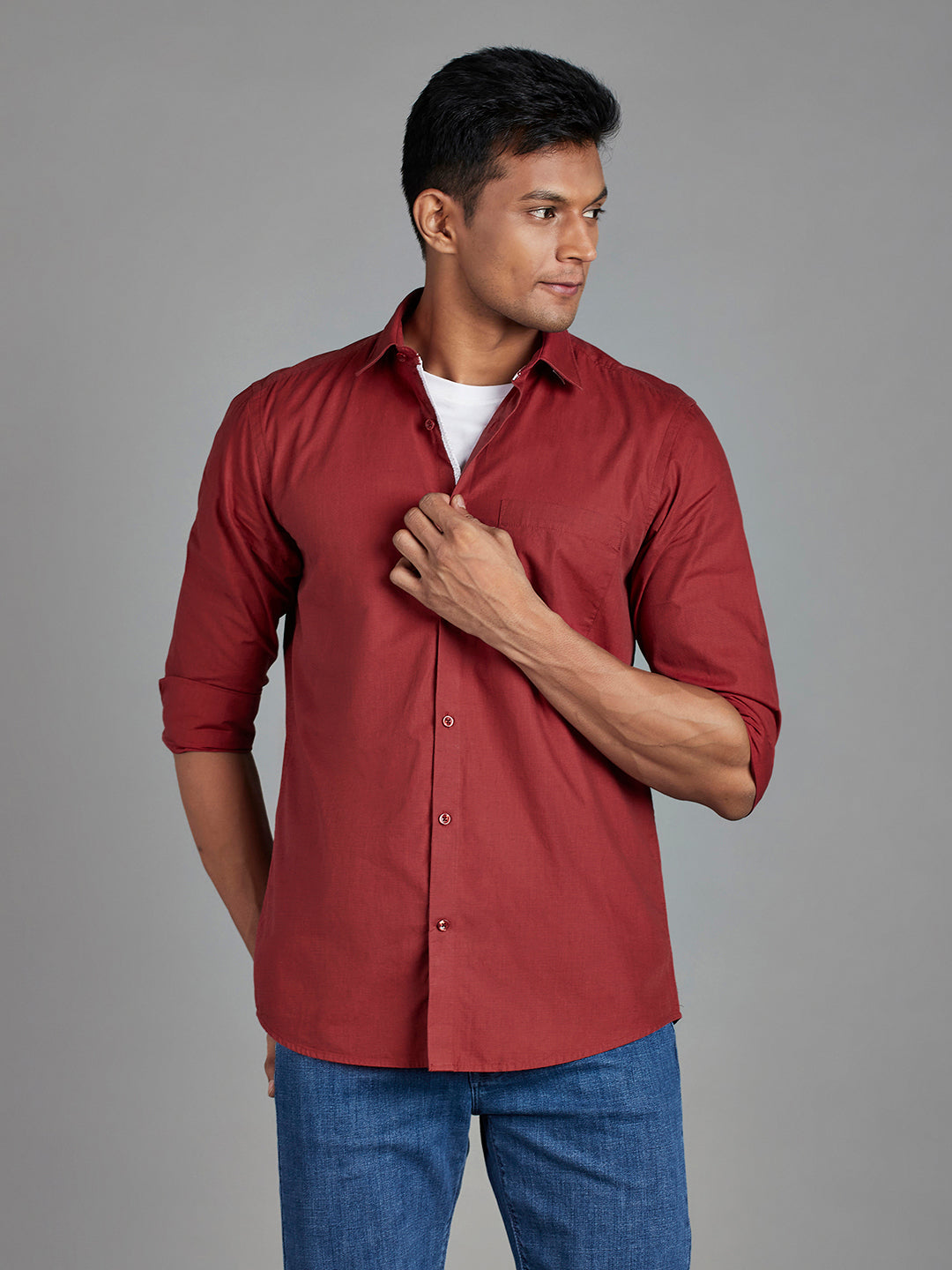 Maroon Menswear Topwear Shirts