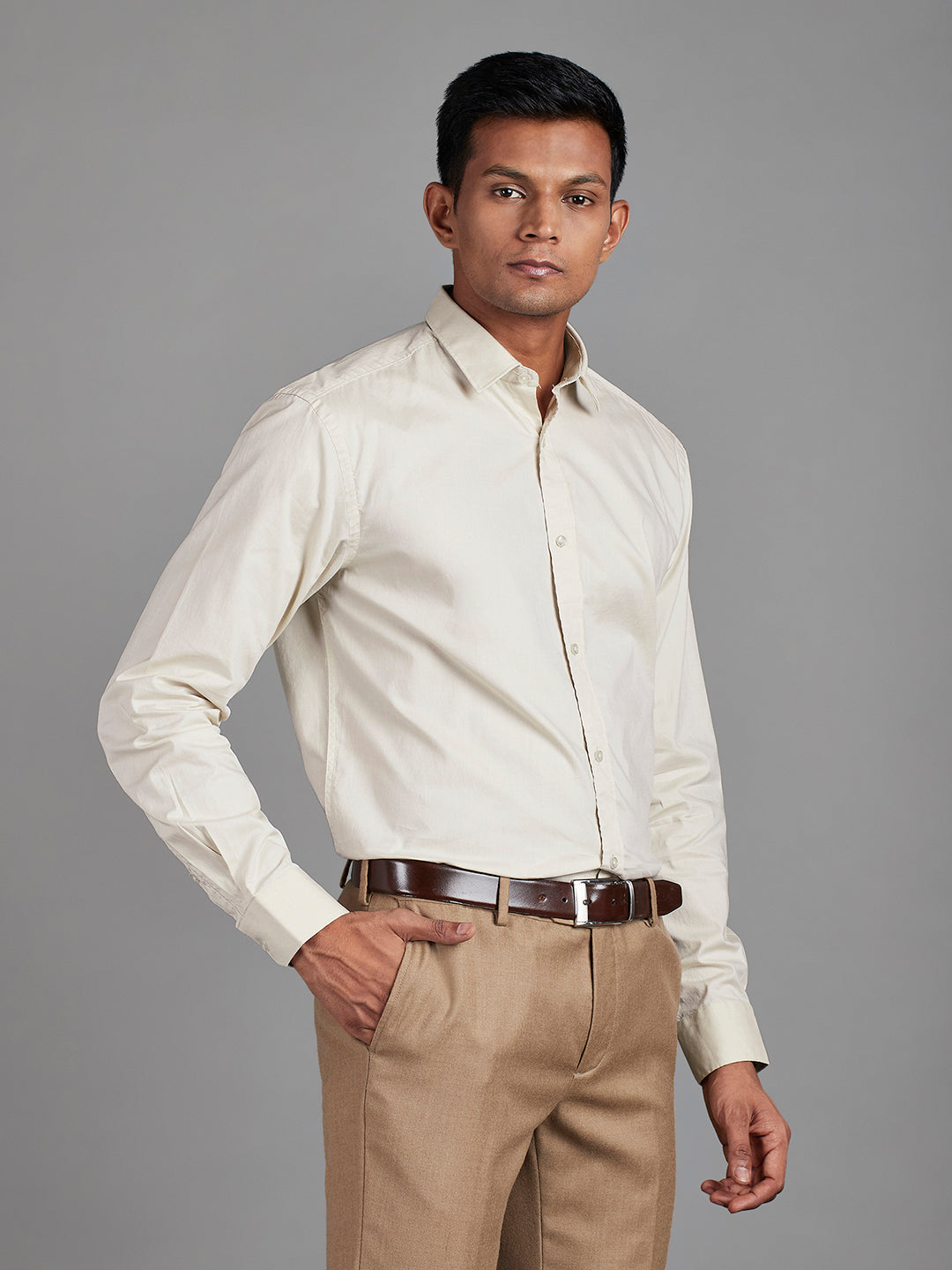 Beige Menswear Topwear Shirts