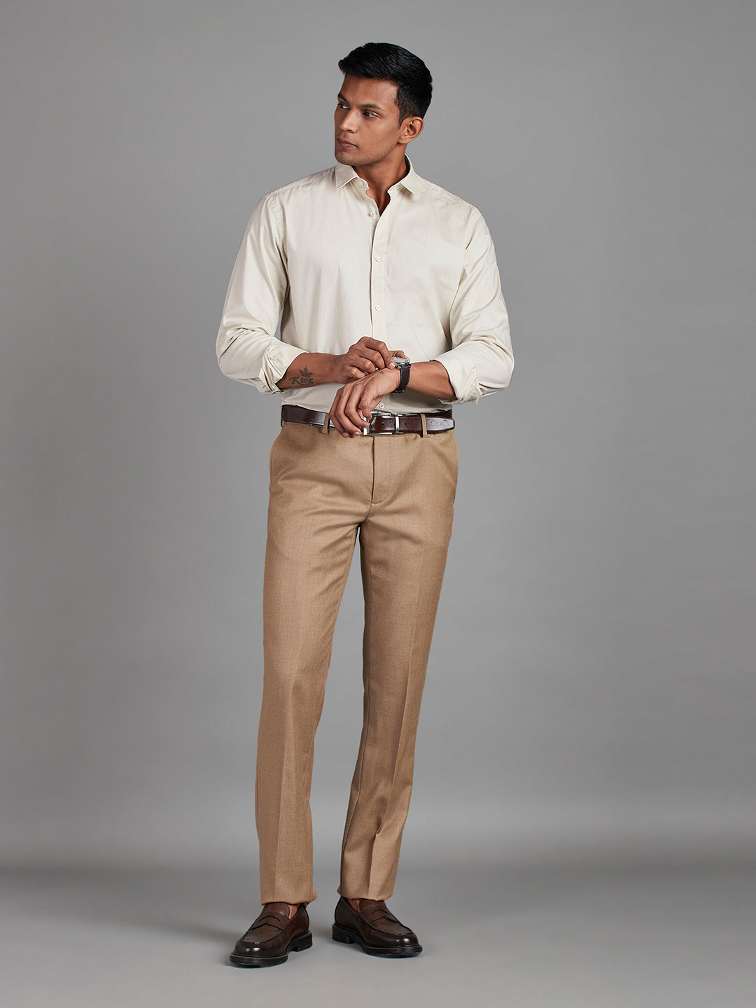 Beige Menswear Topwear Shirts