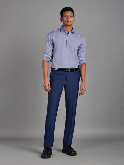 Men's Pure Cotton Oxford Oxford Regular Fit Full Sleeve Casual Shirt - Blue