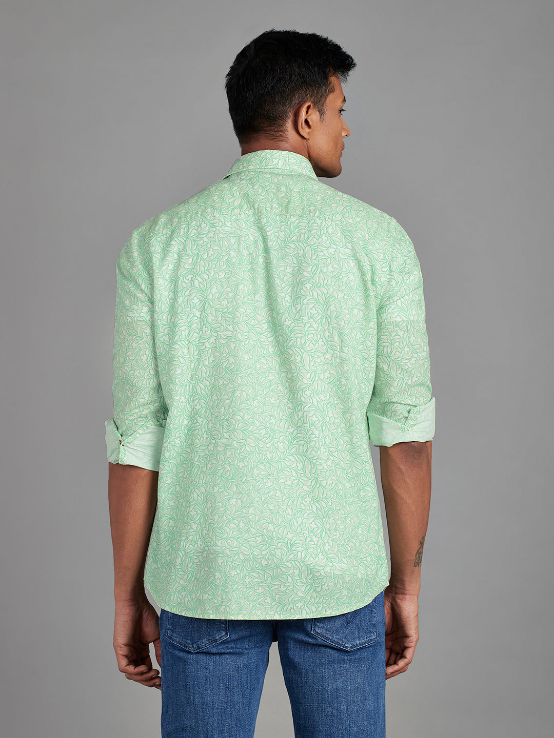 Green Menswear Topwear Shirts