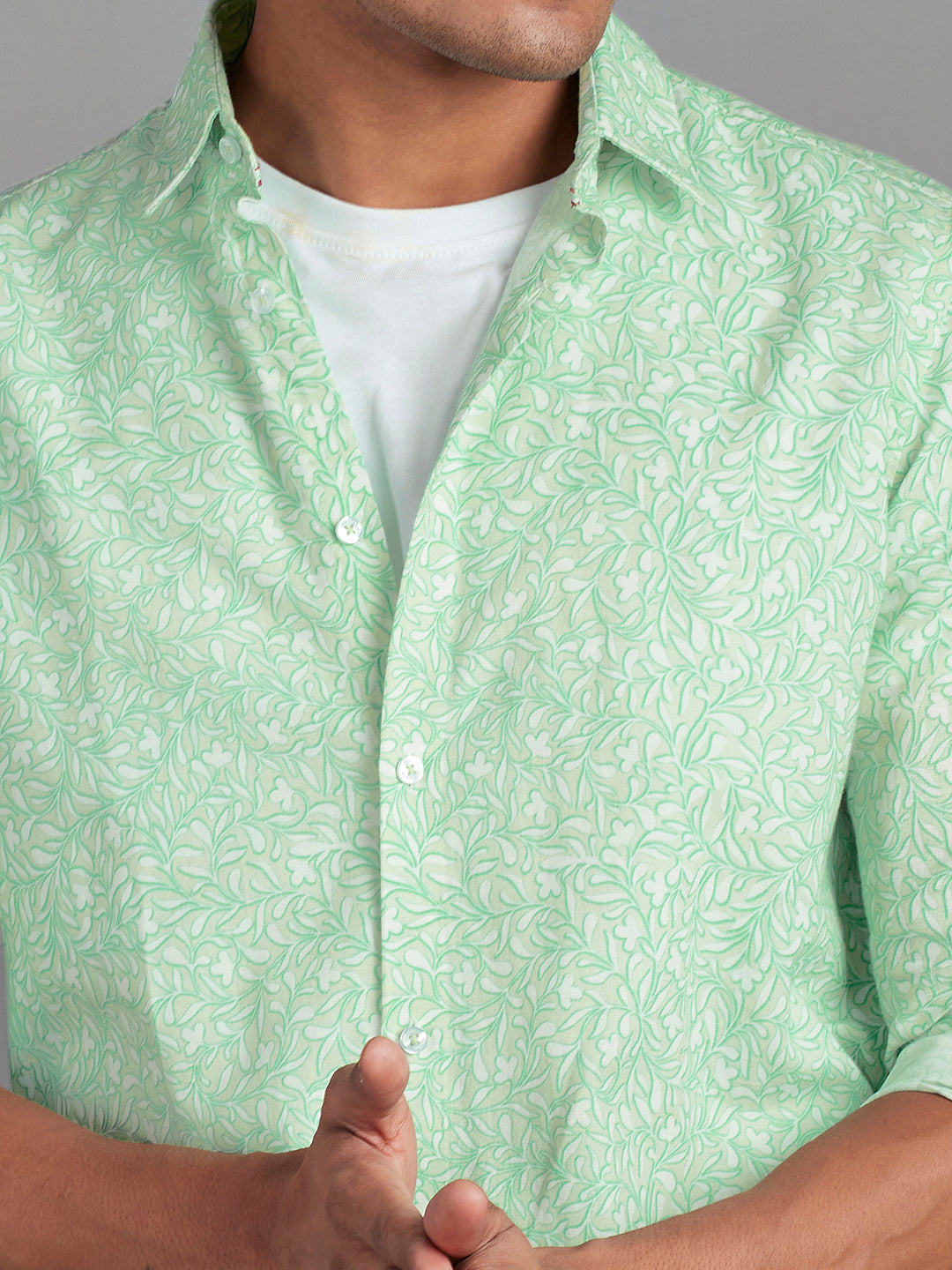 Green Menswear Topwear Shirts