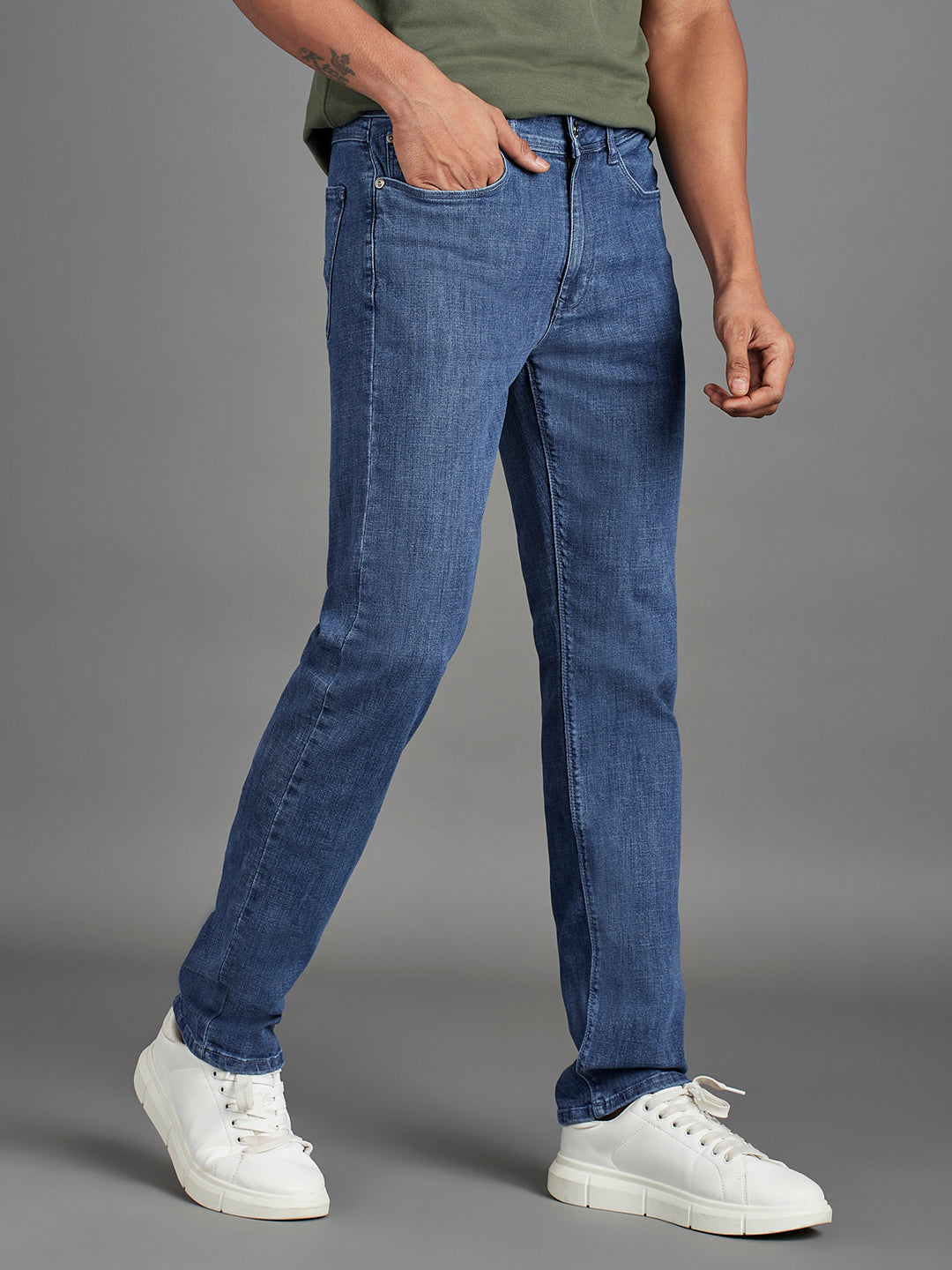 Mid Blue Indigo Menswear Jeans