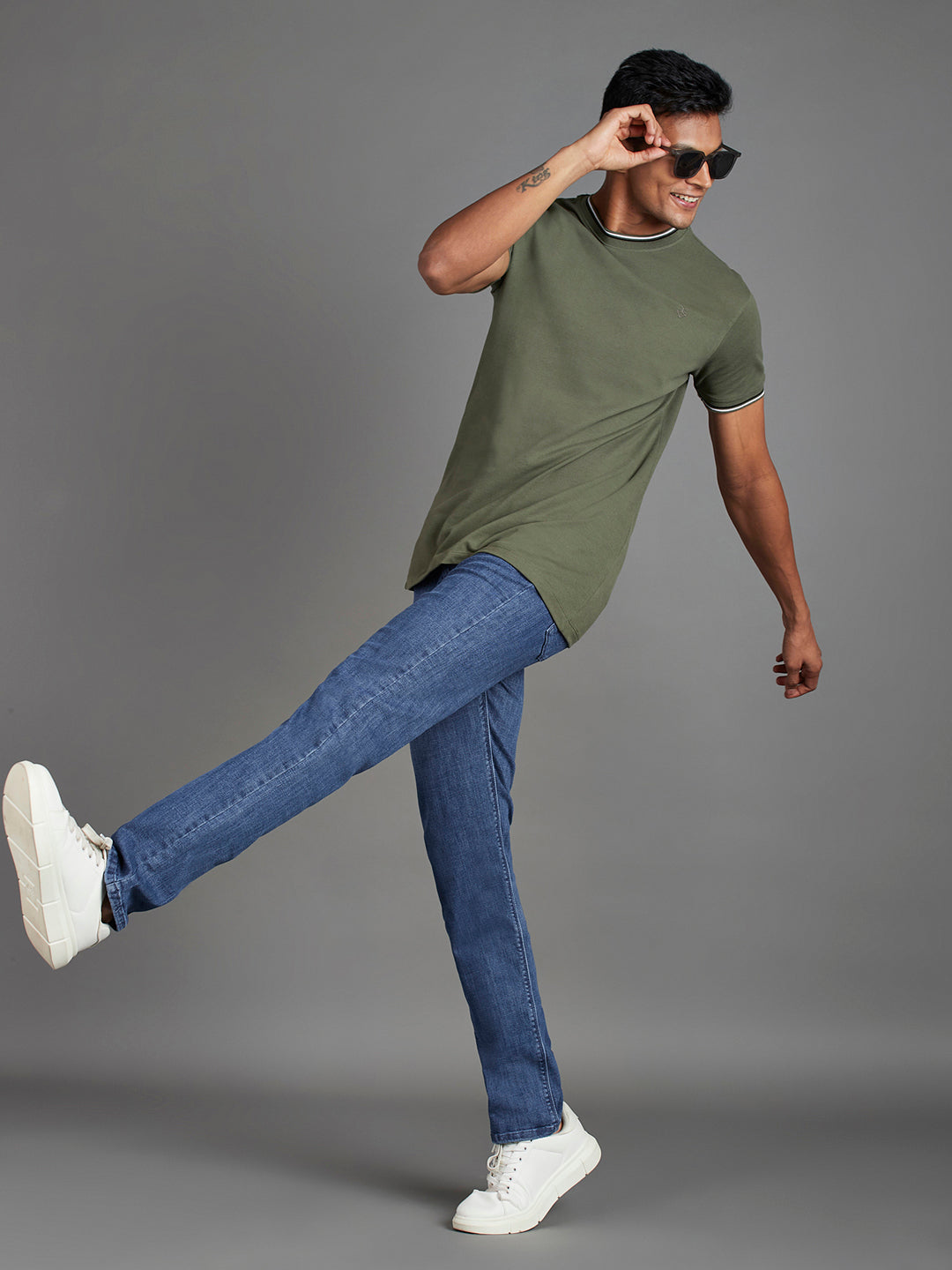 Mid Blue Indigo Menswear Jeans