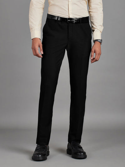 Black Menswear Bottomwear Trousers