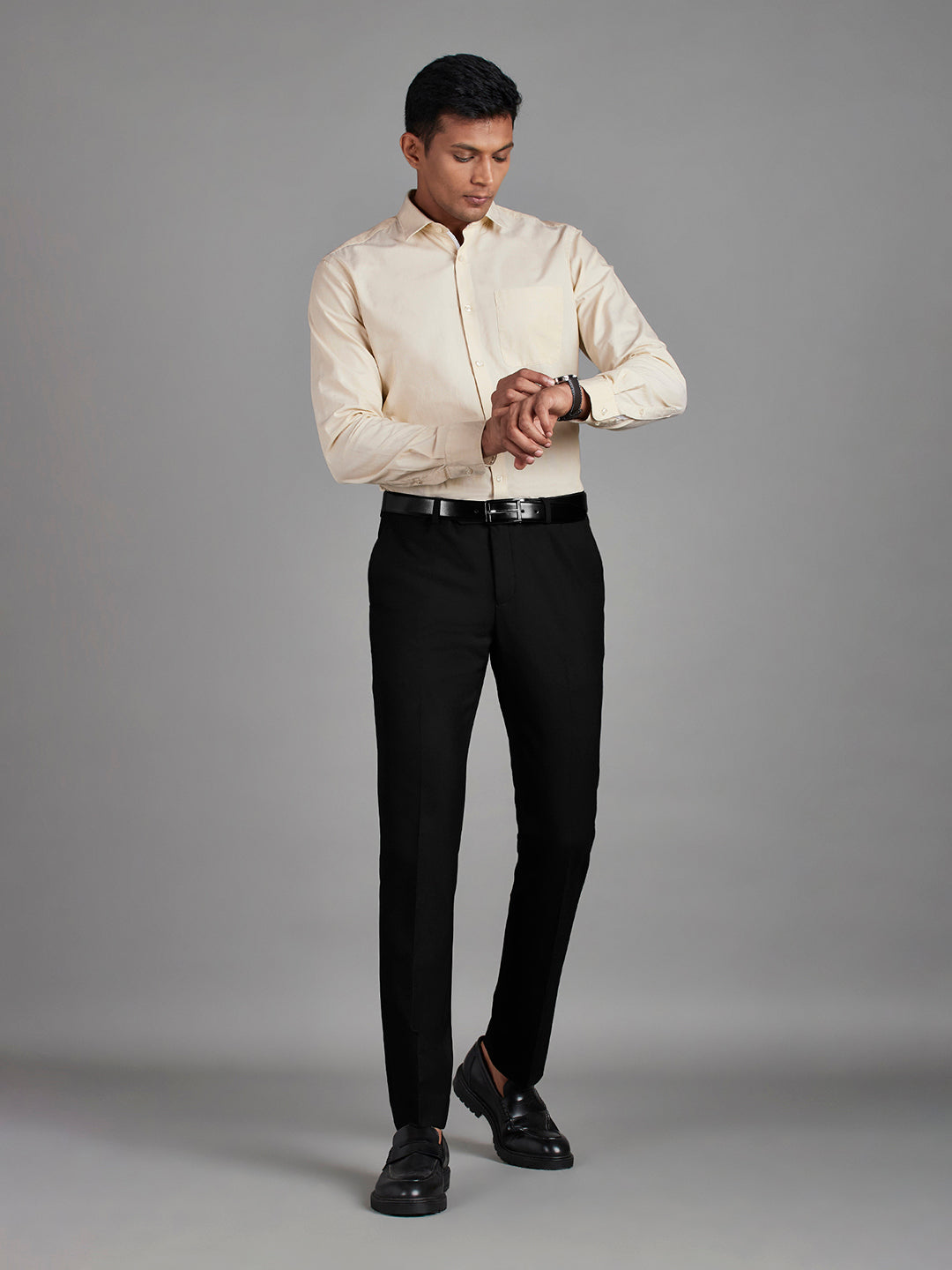 Black Menswear Bottomwear Trousers