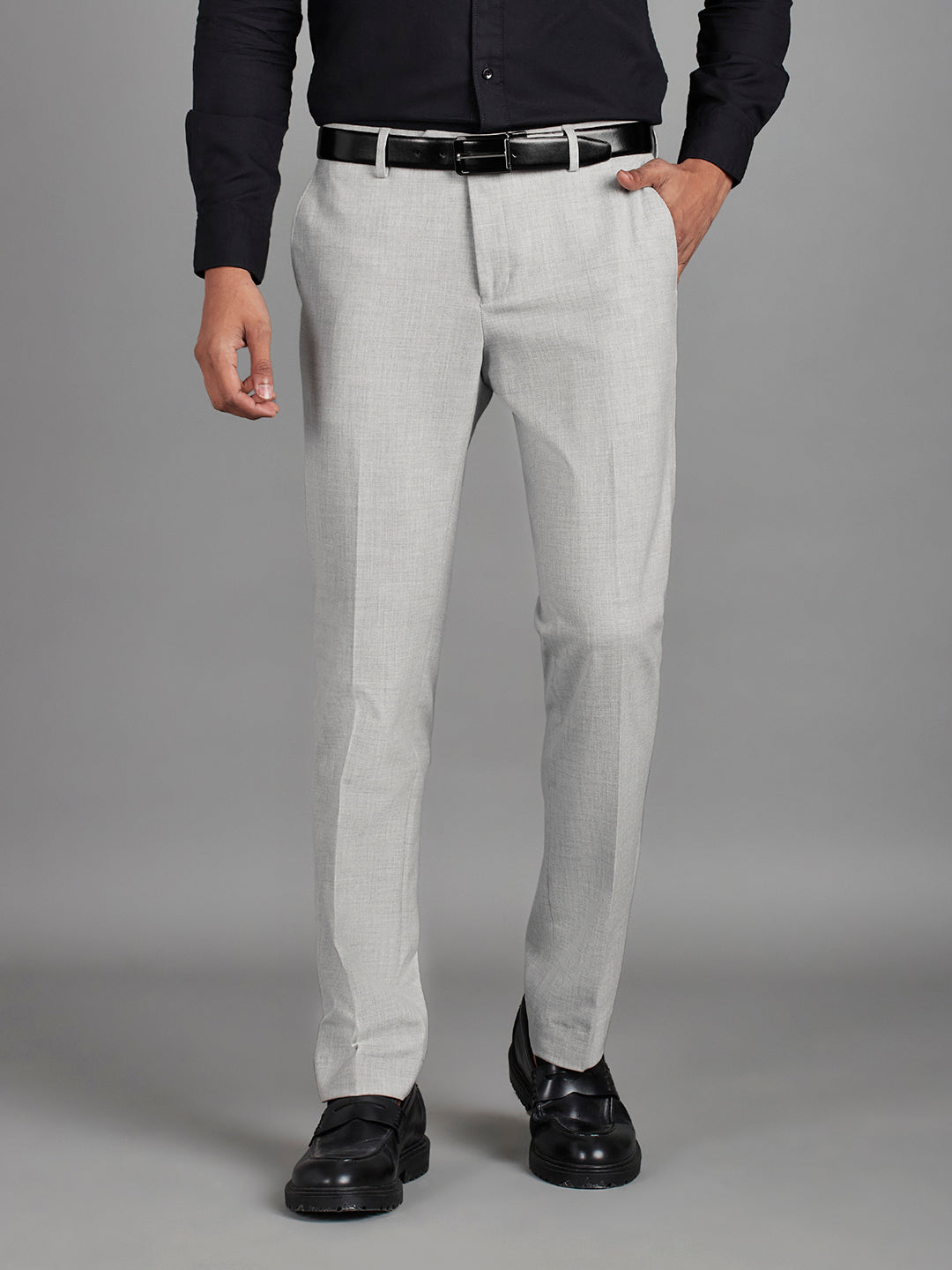 Light Grey Menswear Bottomwear Trousers