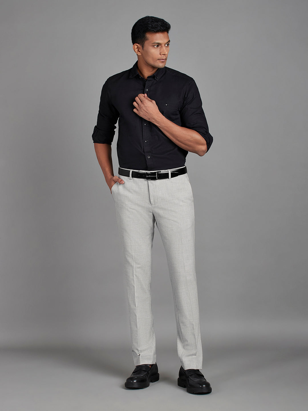 Light Grey Menswear Bottomwear Trousers