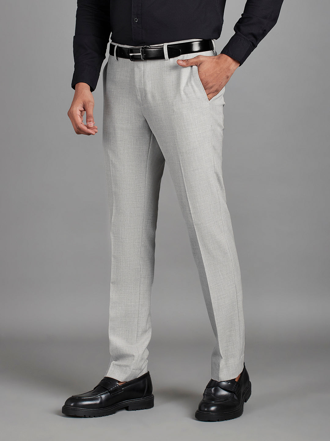 Light Grey Menswear Bottomwear Trousers
