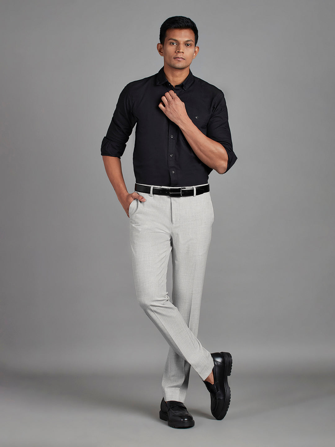 Light Grey Menswear Bottomwear Trousers