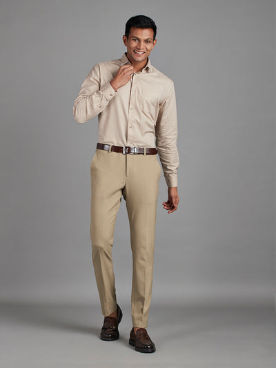Beige Menswear Bottomwear Trousers