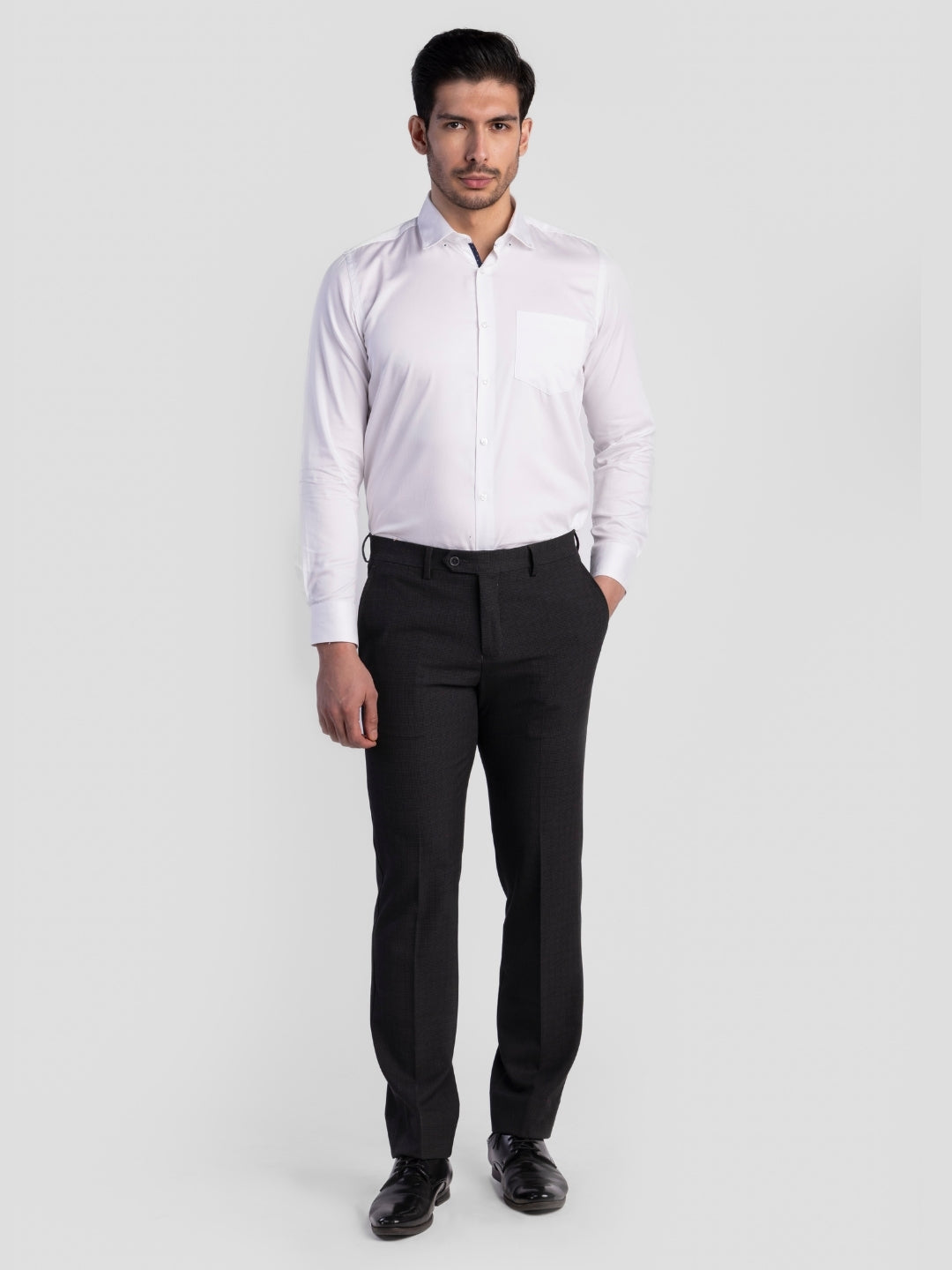 Black Poly Viscose Blend Trousers for Men | Tailor Fit Luxury Wear