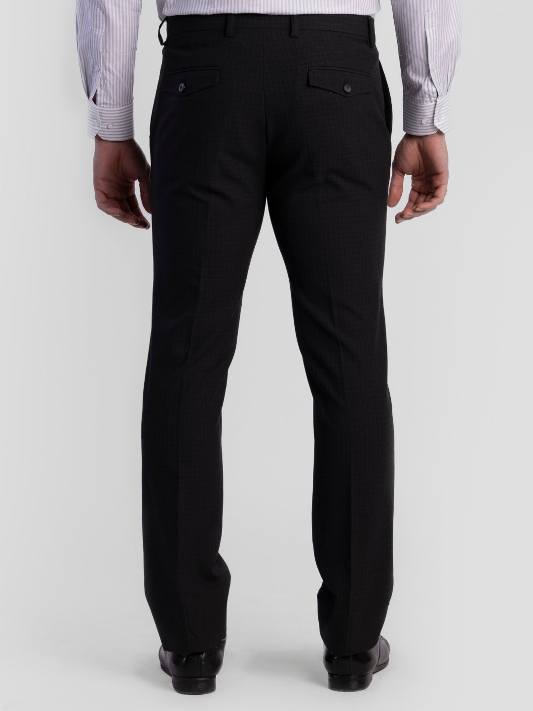 Black Poly Viscose Blend Trousers for Men | Tailor Fit Luxury Wear