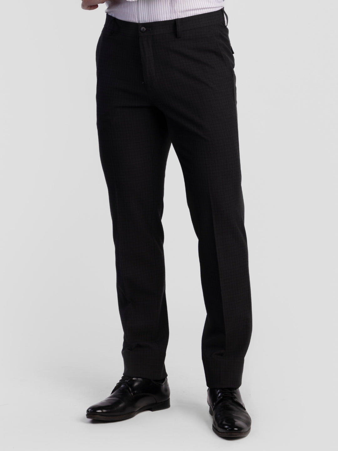 Black Poly Viscose Blend Trousers for Men | Tailor Fit Luxury Wear