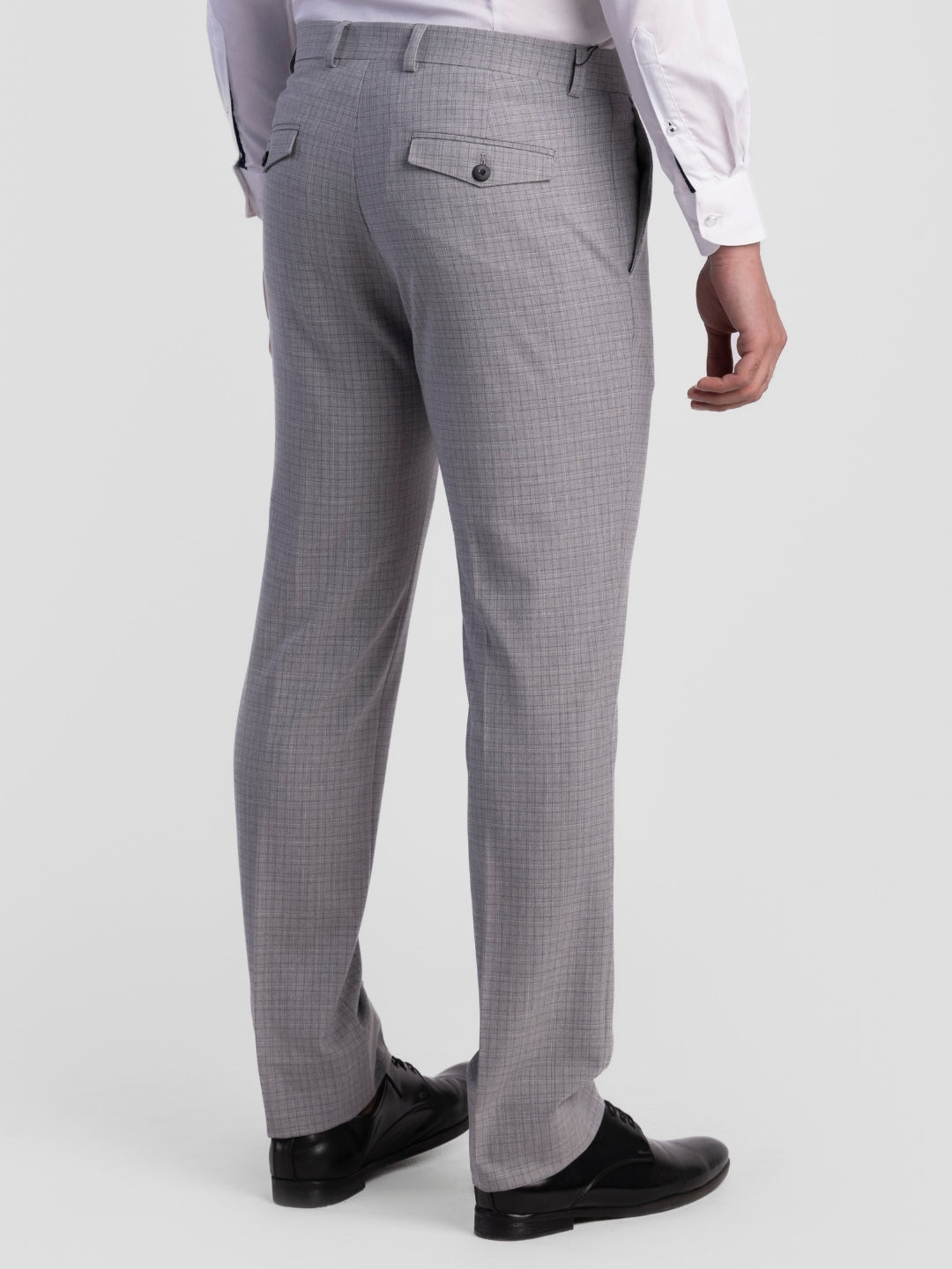 Lt Grey Poly Viscose Blend Trousers for Men | Tailor Fit Luxury Wear
