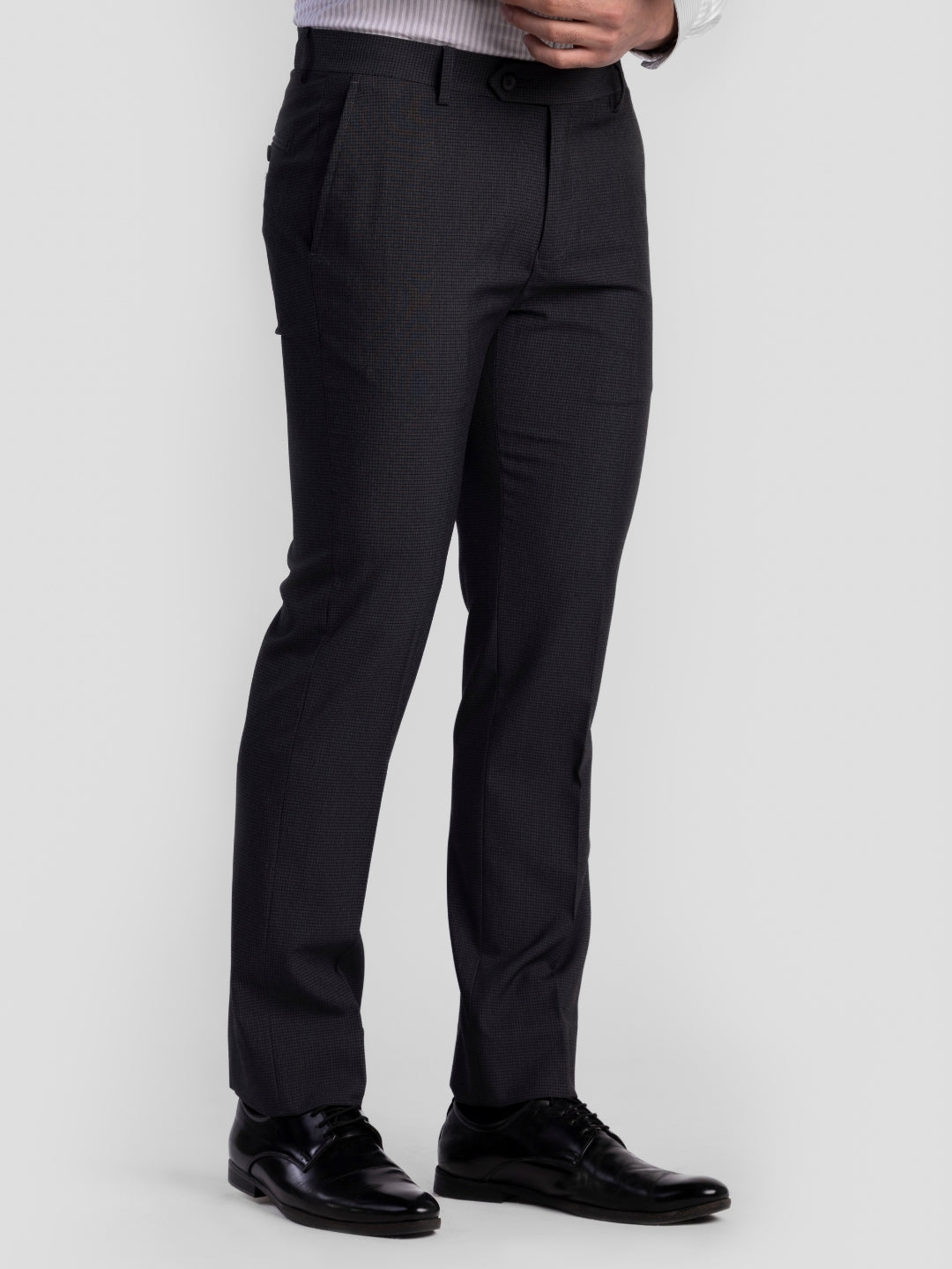 Dk Grey Poly Viscose Blend Trousers for Men | Tailor Fit Luxury Wear