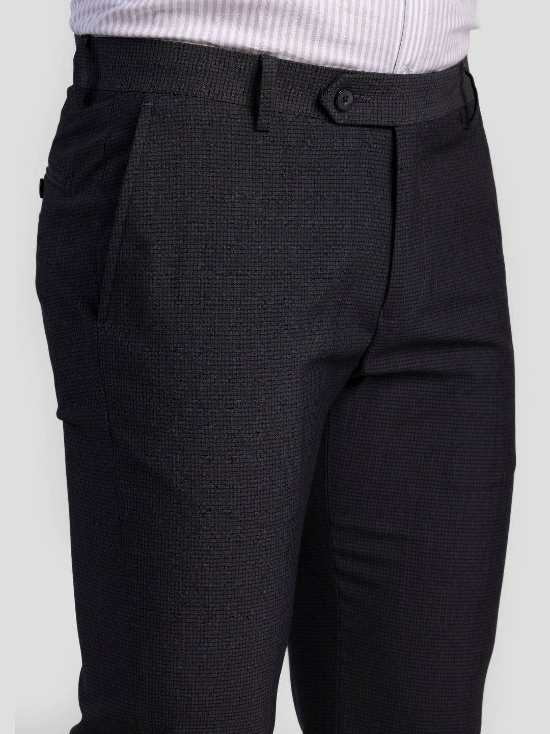 Dk Grey Poly Viscose Blend Trousers for Men | Tailor Fit Luxury Wear