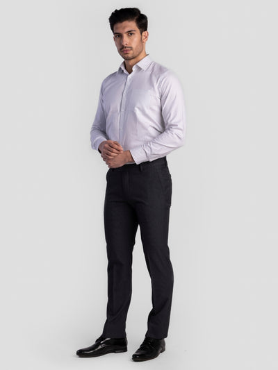 Dk Grey Poly Viscose Blend Trousers for Men | Tailor Fit Luxury Wear