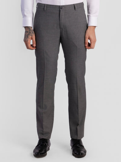 Lt Grey Poly Viscose Blend Trousers for Men | Tailor Fit Luxury Wear