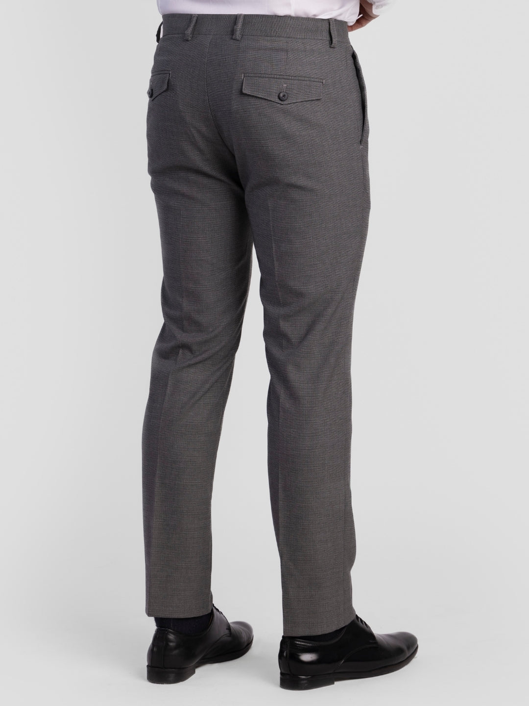 Lt Grey Poly Viscose Blend Trousers for Men | Tailor Fit Luxury Wear