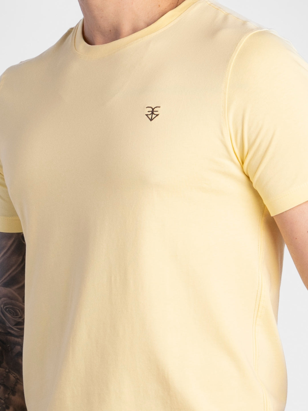 Light Yellow Pure Cotton T-Shirts for Men | Regular Fit Luxury Wear