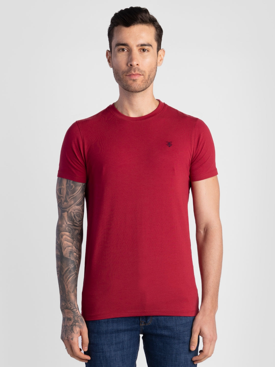 Maroon Pure Cotton T-Shirts for Men | Regular Fit Luxury Wear