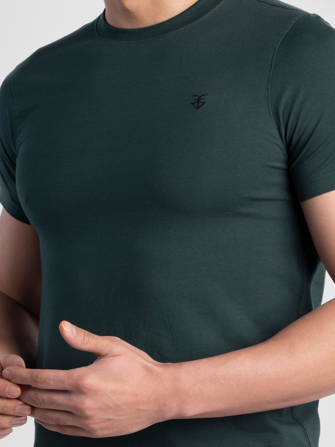 Bottle Green Pure Cotton T-Shirts for Men | Regular Fit Luxury Wear
