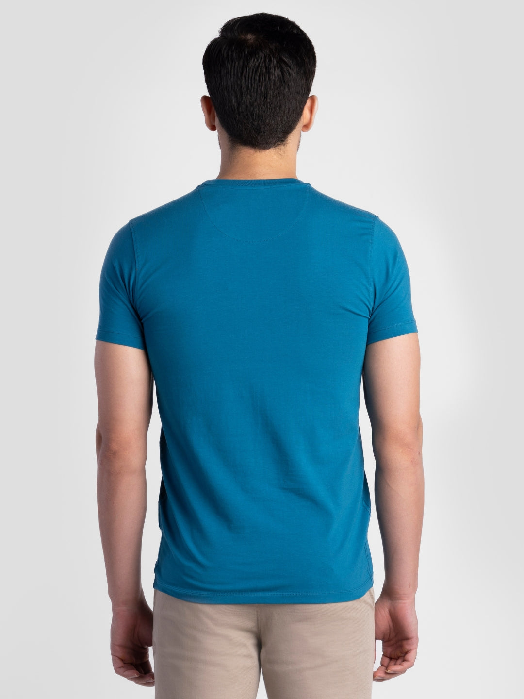 Teal Pure Cotton T-Shirts for Men | Regular Fit Luxury Wear