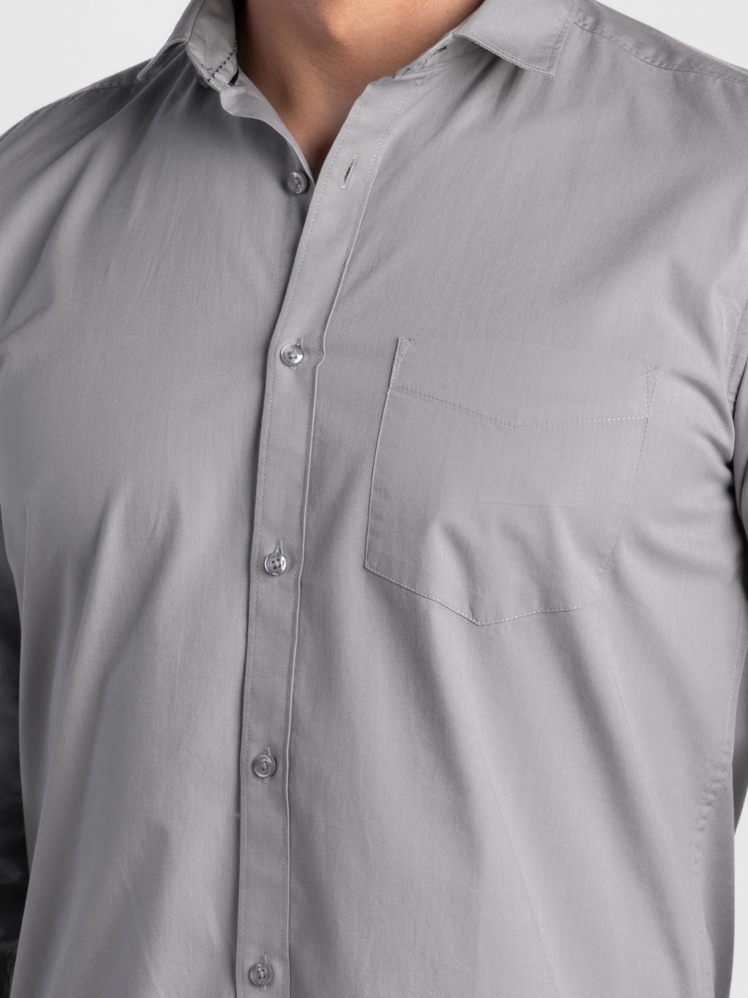 Grey Pure Cotton Shirts for Men | Slim Fit Luxury Wear
