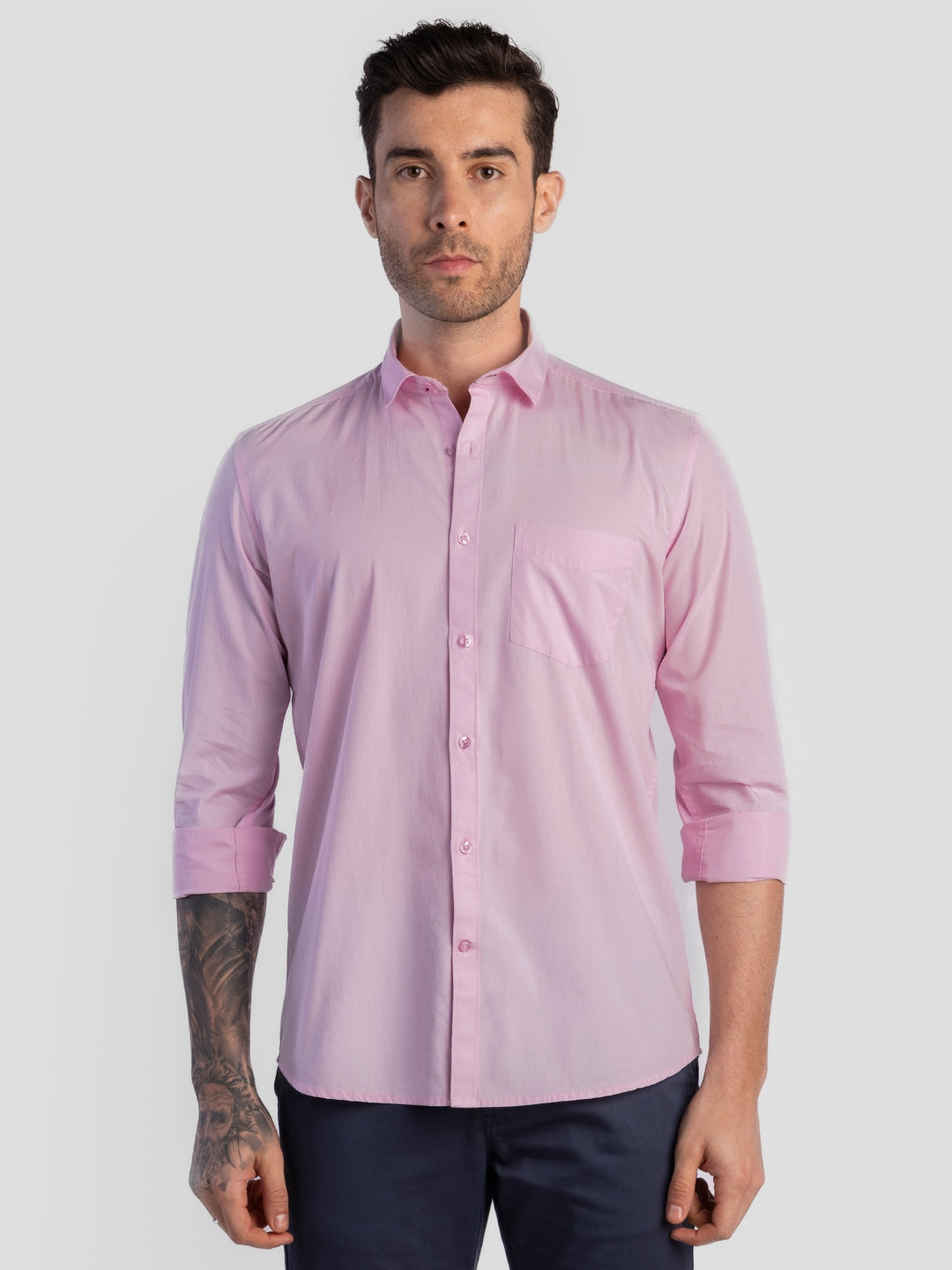 Pink Pure Cotton Shirts for Men | Slim Fit Luxury Wear