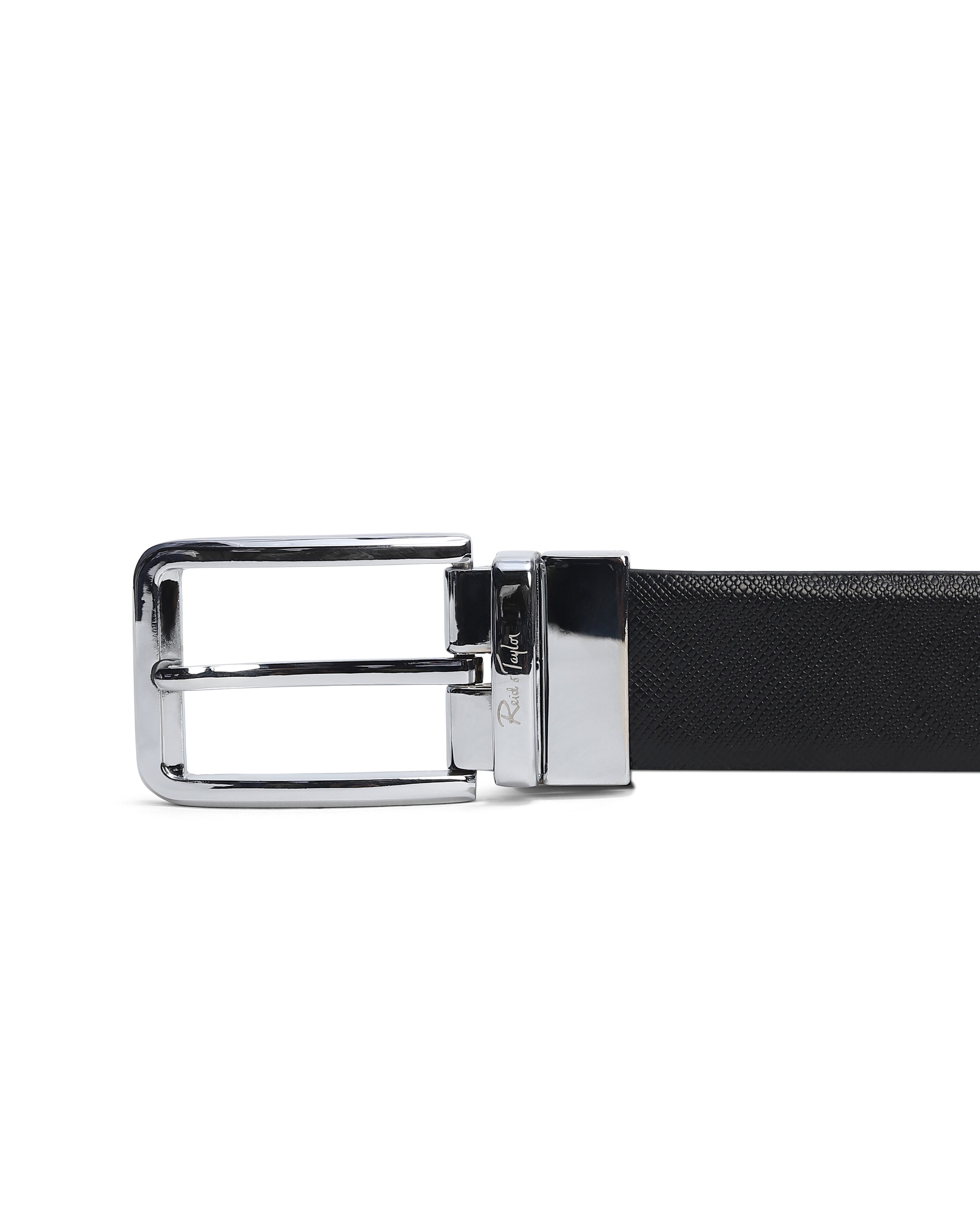 Men Black & Brown Reversible Matte Saffiano Leather Everyday Formal Belt