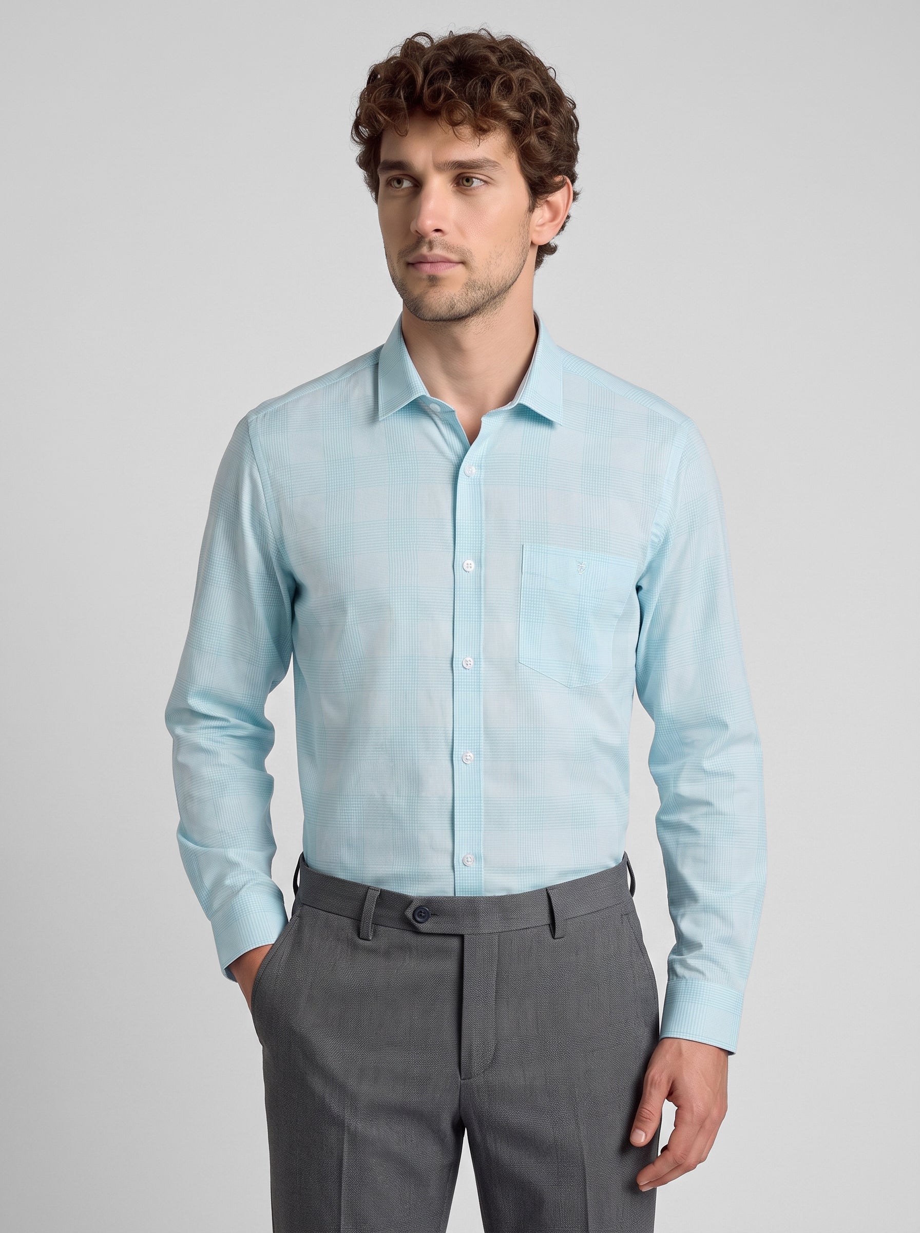 Slim Fit Shirt Mint/White