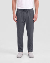 Men's Solid 100% Cotton Regular Fit Casual Trousers-Grey
