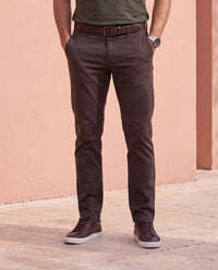 Men's Solid Cotton Stretch Regular Fit Casual Trousers-Green