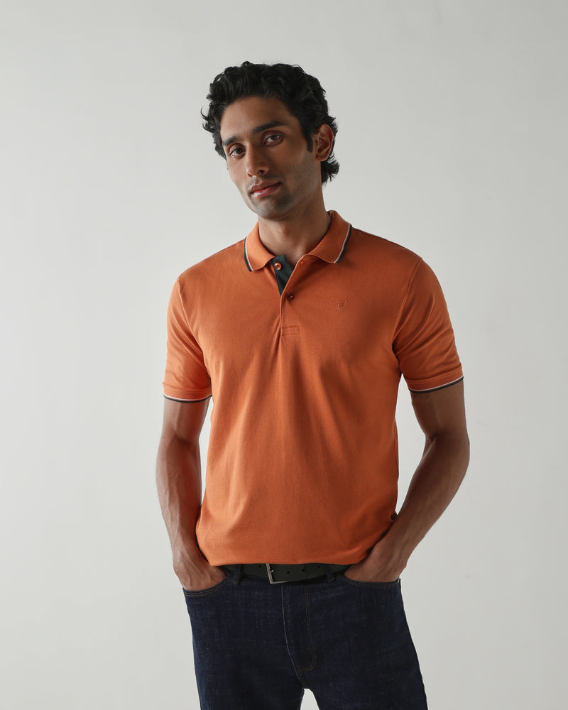 Topwear Premium Pique Knit Fabric T-Shirts – Apricot