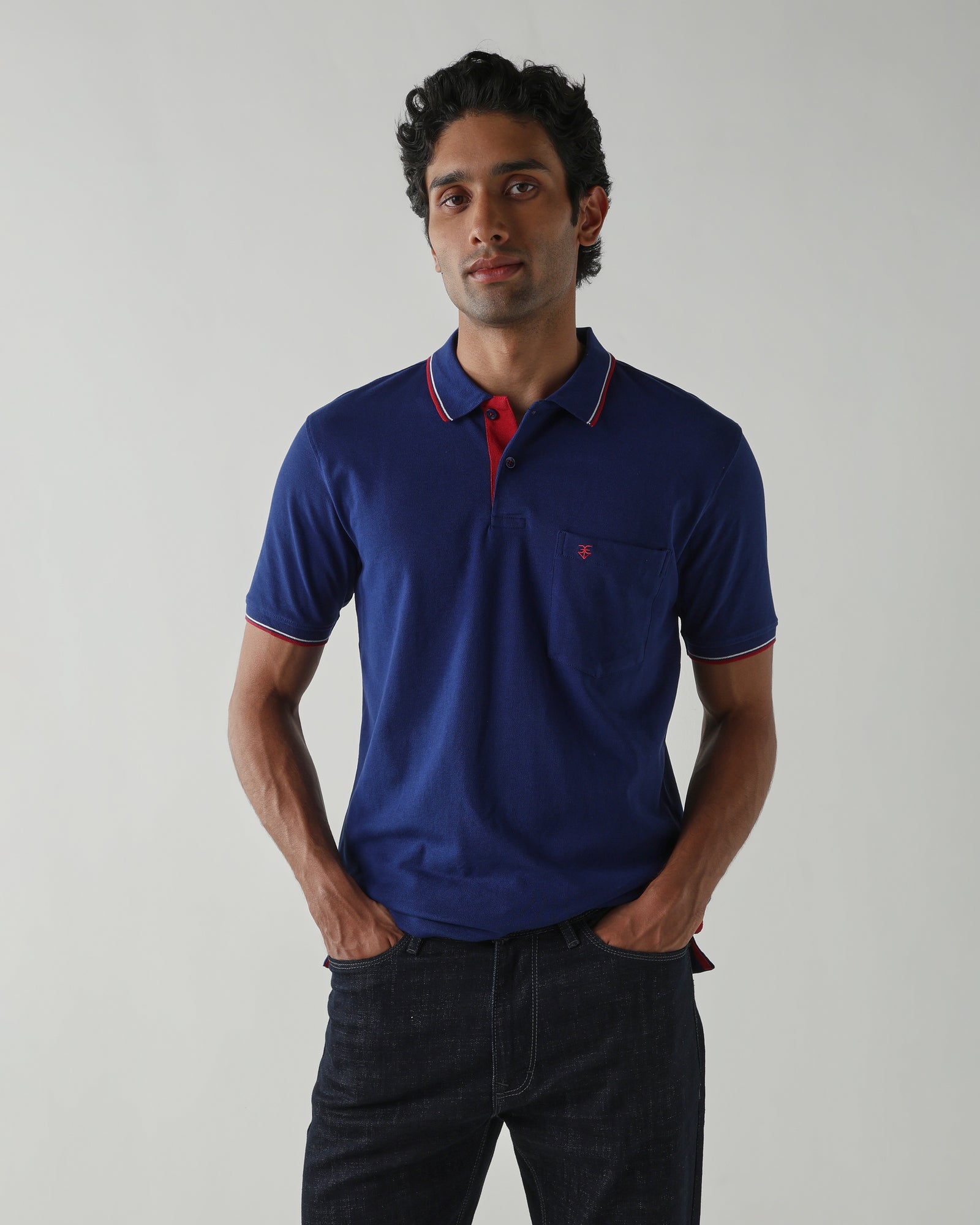 Topwear Premium Pique Knit Fabric T-Shirts – Navy