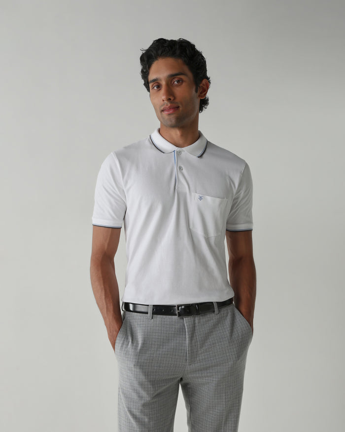 Topwear Premium Pique Knit Fabric T-Shirts – White