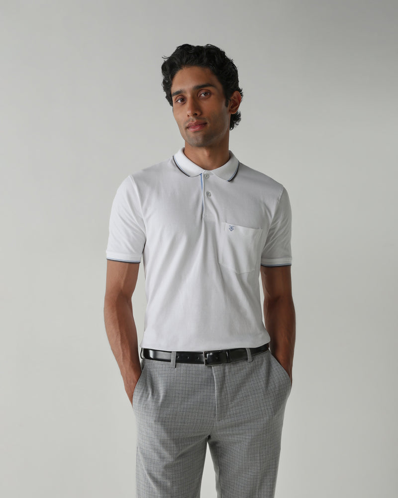 Topwear Premium Pique Knit Fabric T-Shirts – White